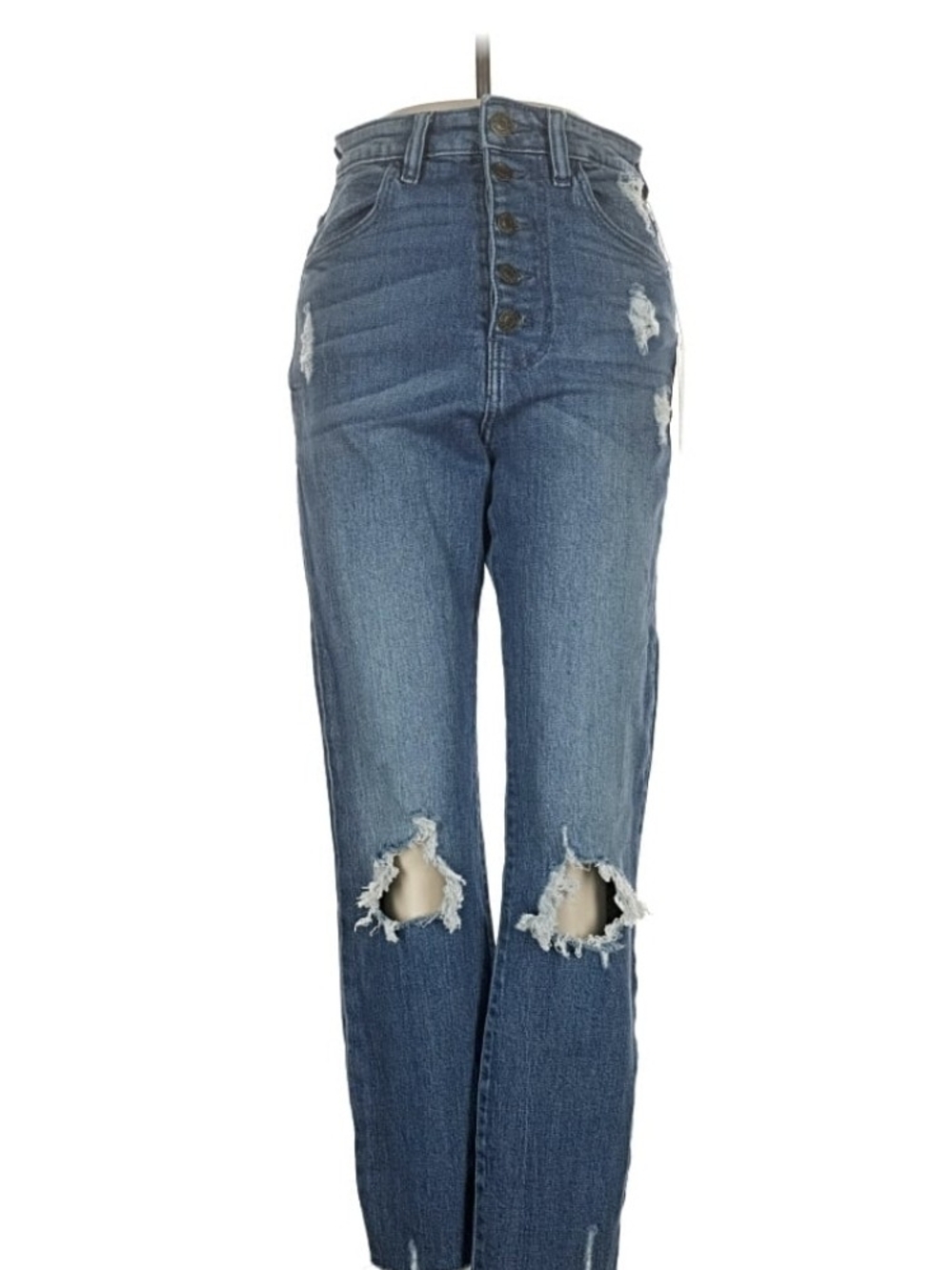 Show Me Your MuMu High-Rise Distressed Blue Jeans